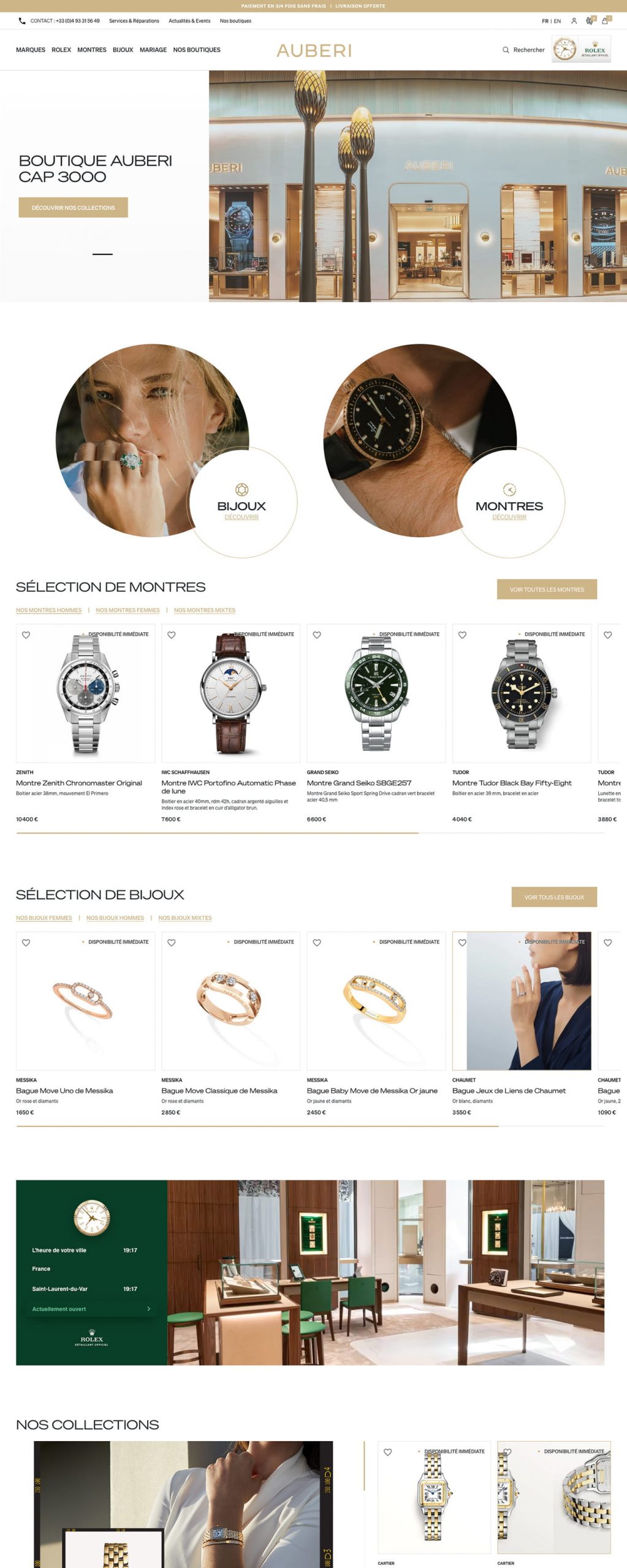 Sito di e-commerce di gioielli Auberi.fr